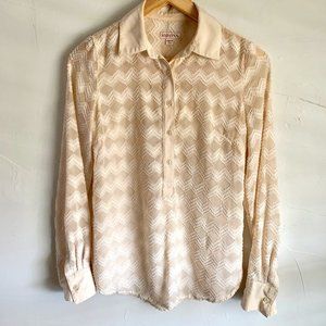 Merona Semi Sheer Button Up Shirt XSmall